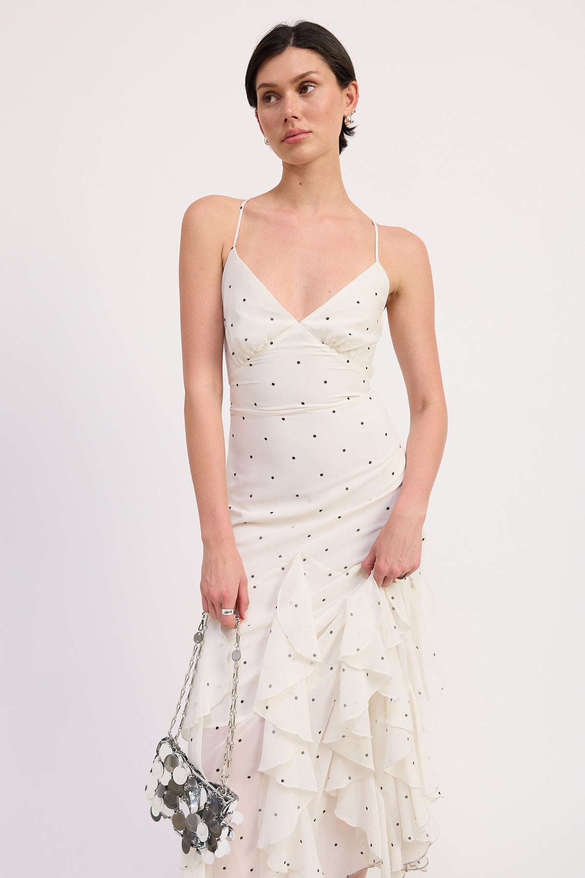 Sahara White Polka Dot Maxi Dress