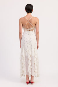 Sahara White Polka Dot Maxi Dress