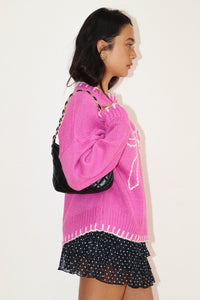 Penelope Stitched Pink Bows Sweater