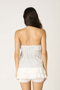 Beatrix Strapless Polka Dot Top