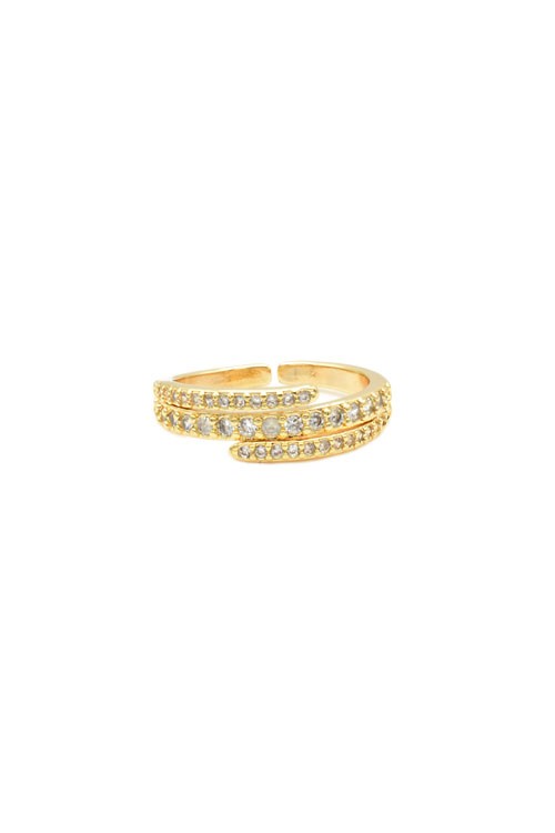 Gold CZ Stacked Ring