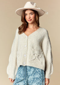 Erma White Bows Sweater