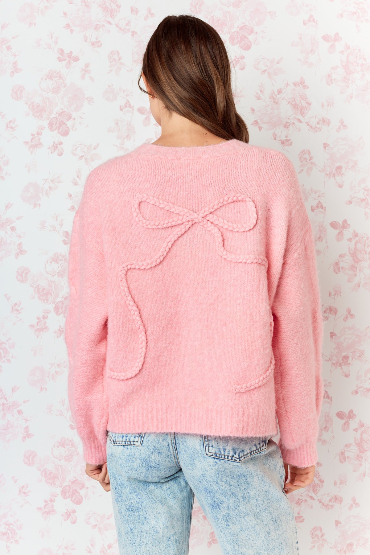 Erma Pink Bows Sweater