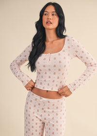Teddy Bear Pointelle Lounge Top
