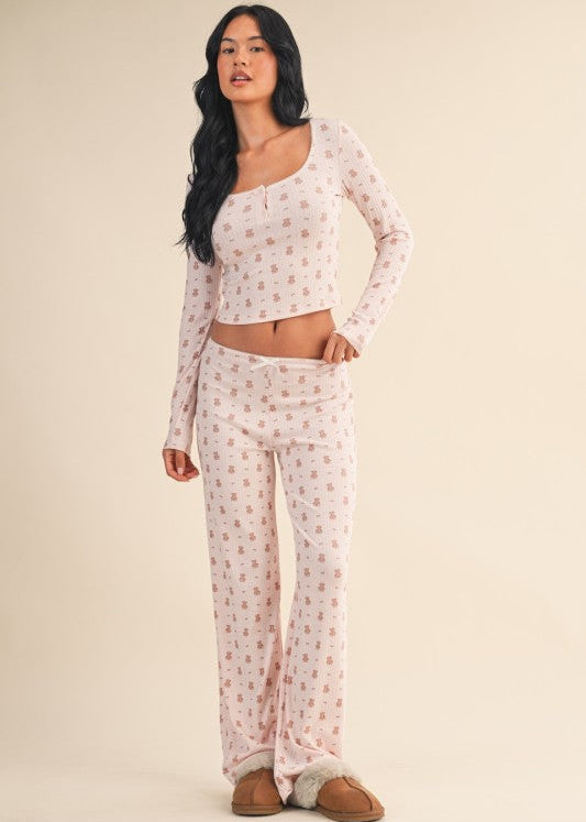 Teddy Bear Pointelle Lounge Top