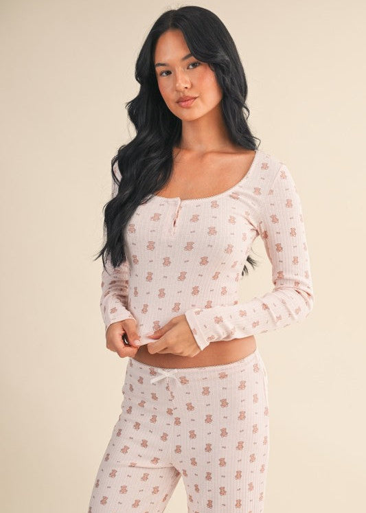 Teddy Bear Pointelle Lounge Top