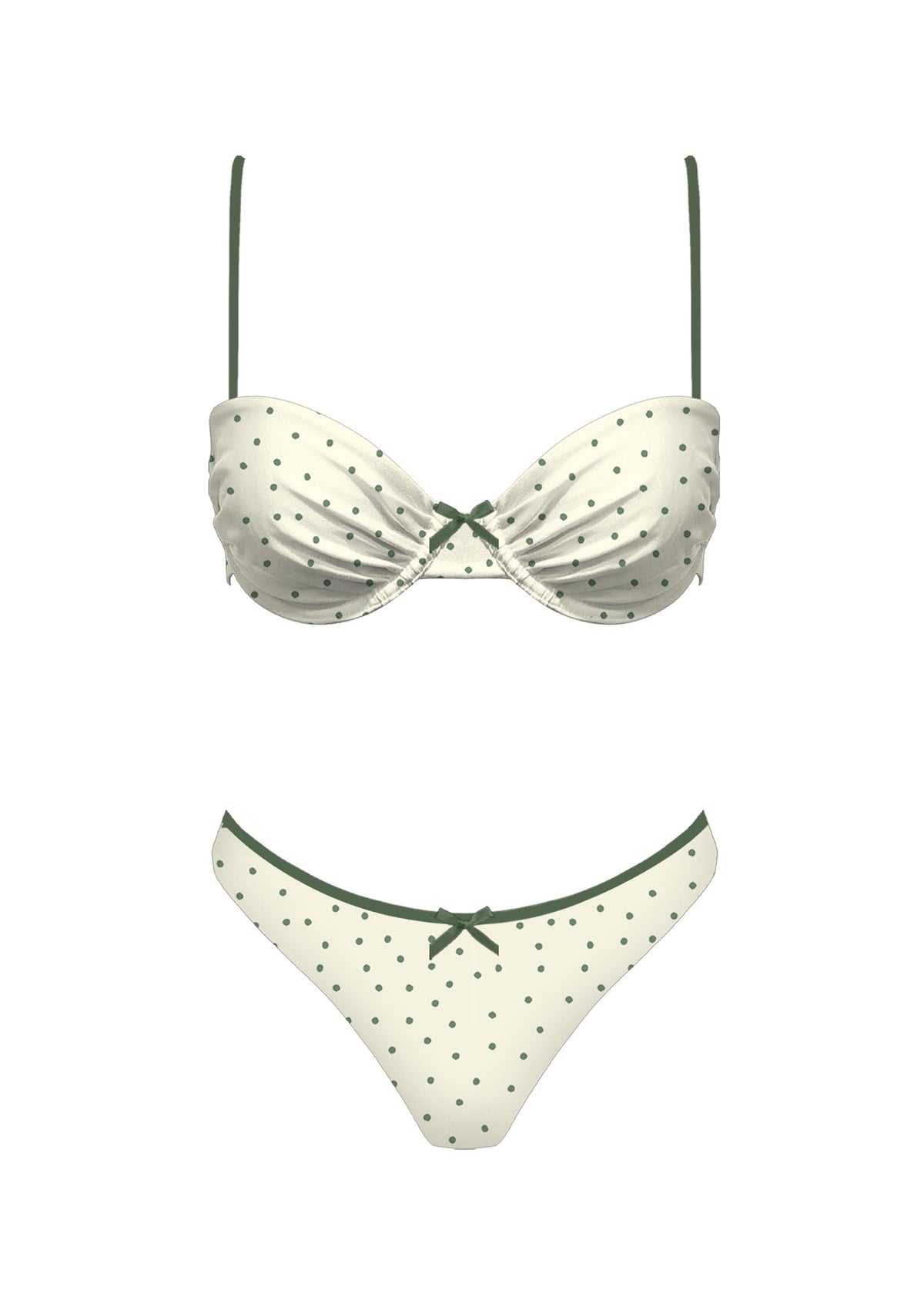Green Polka Dots Bikini Set
