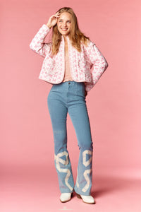 Skye Pink Heart Quilted Jacket