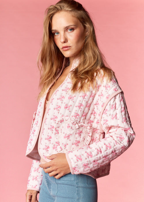 Skye Pink Heart Quilted Jacket