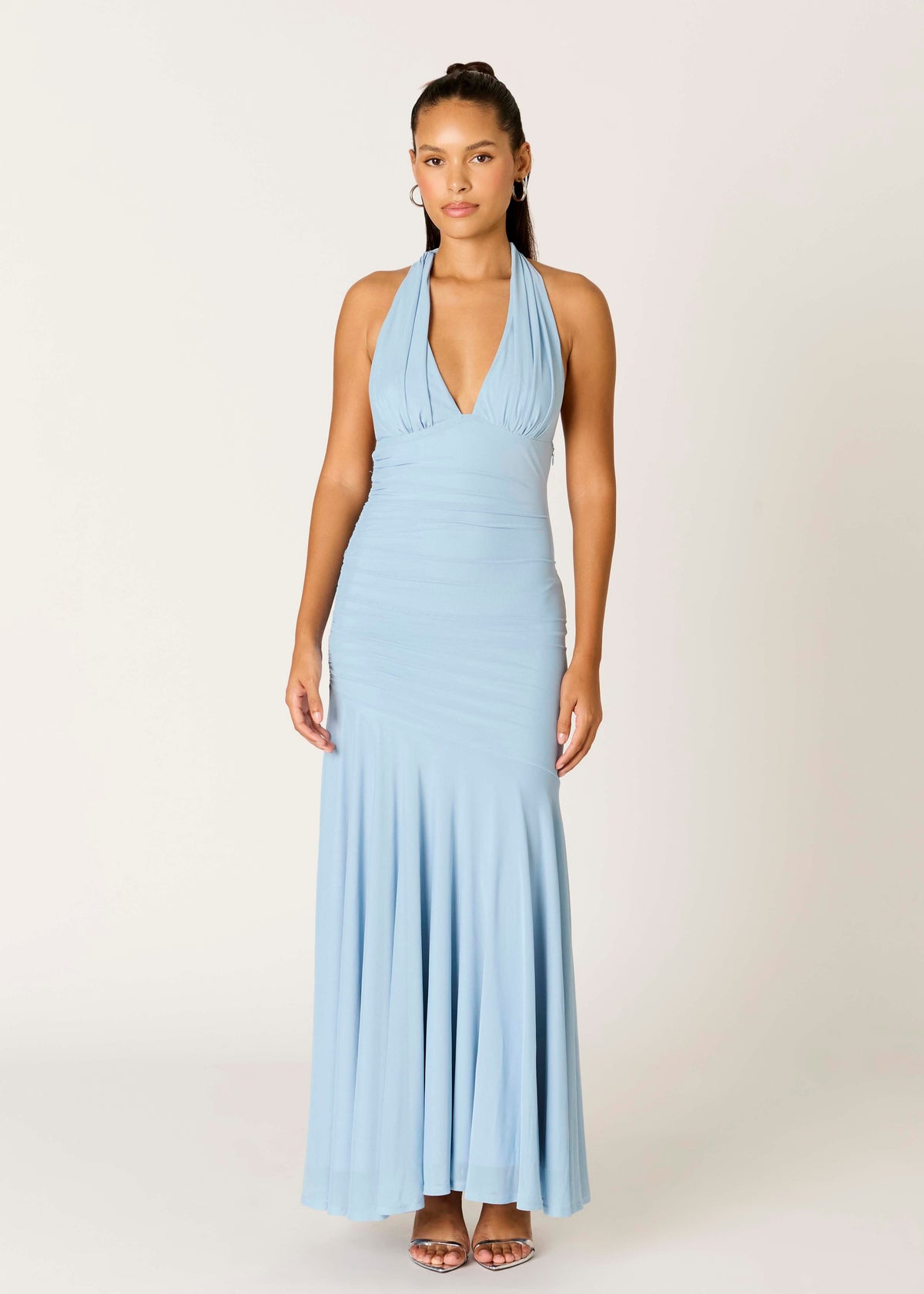 Melanie Blue Halter Maxi Dress
