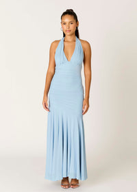 Melanie Blue Halter Maxi Dress