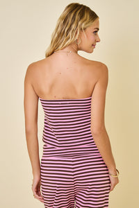 Stacey Brown Striped Bandeau Top