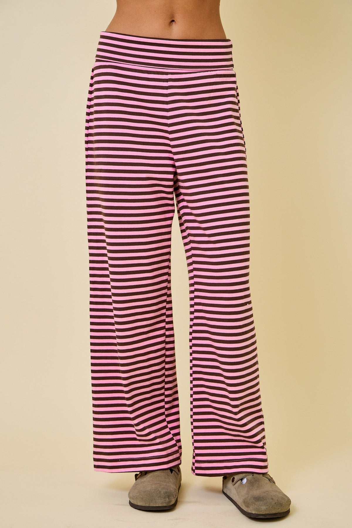 Stacey Brown Striped Pants