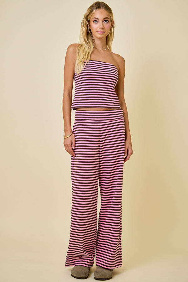 Stacey Brown Striped Pants