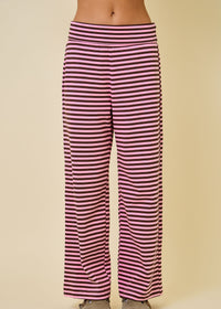 Stacey Brown Striped Pants