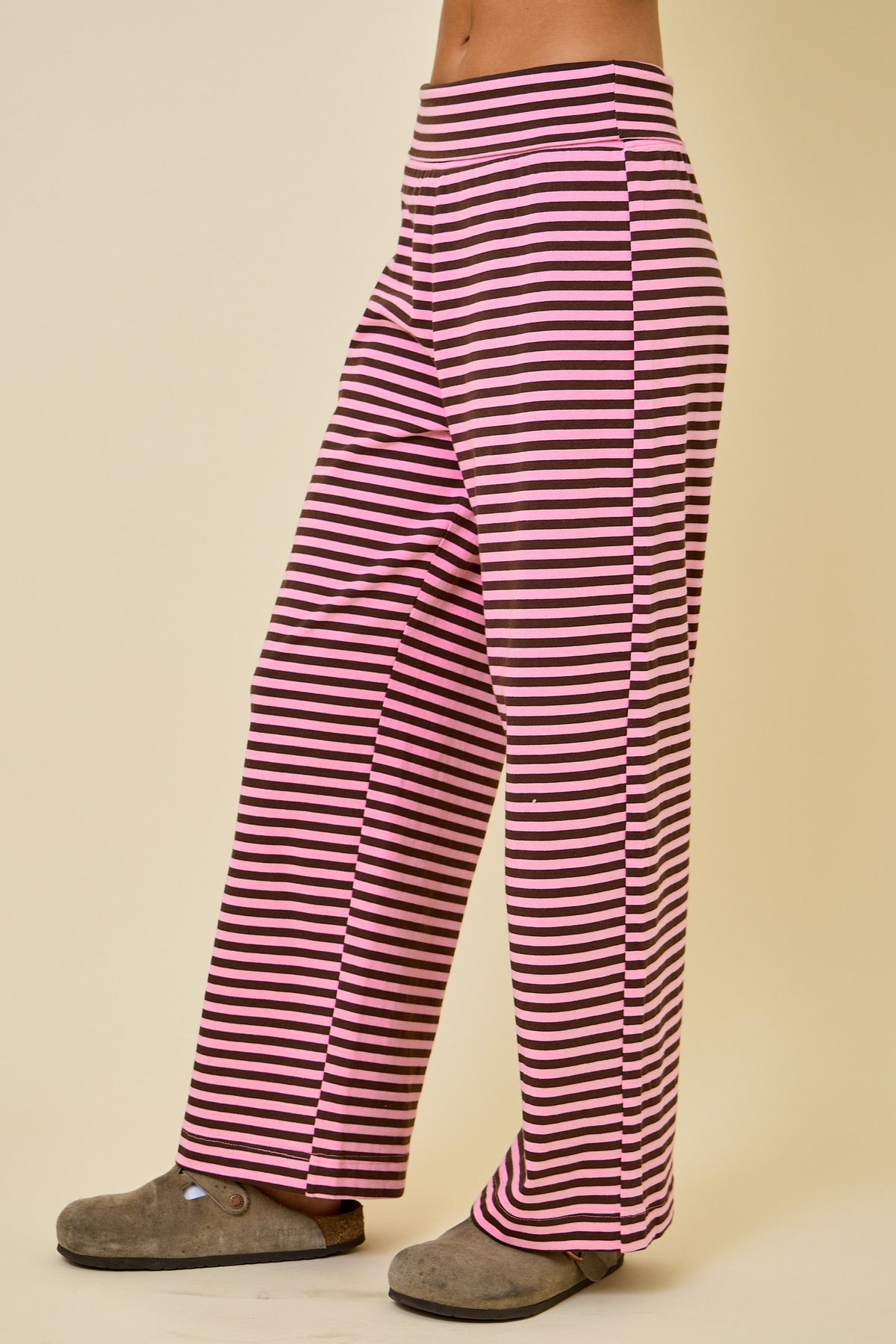 Stacey Brown Striped Pants