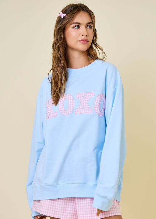 XOXO Blue Mockneck Sweatshirt