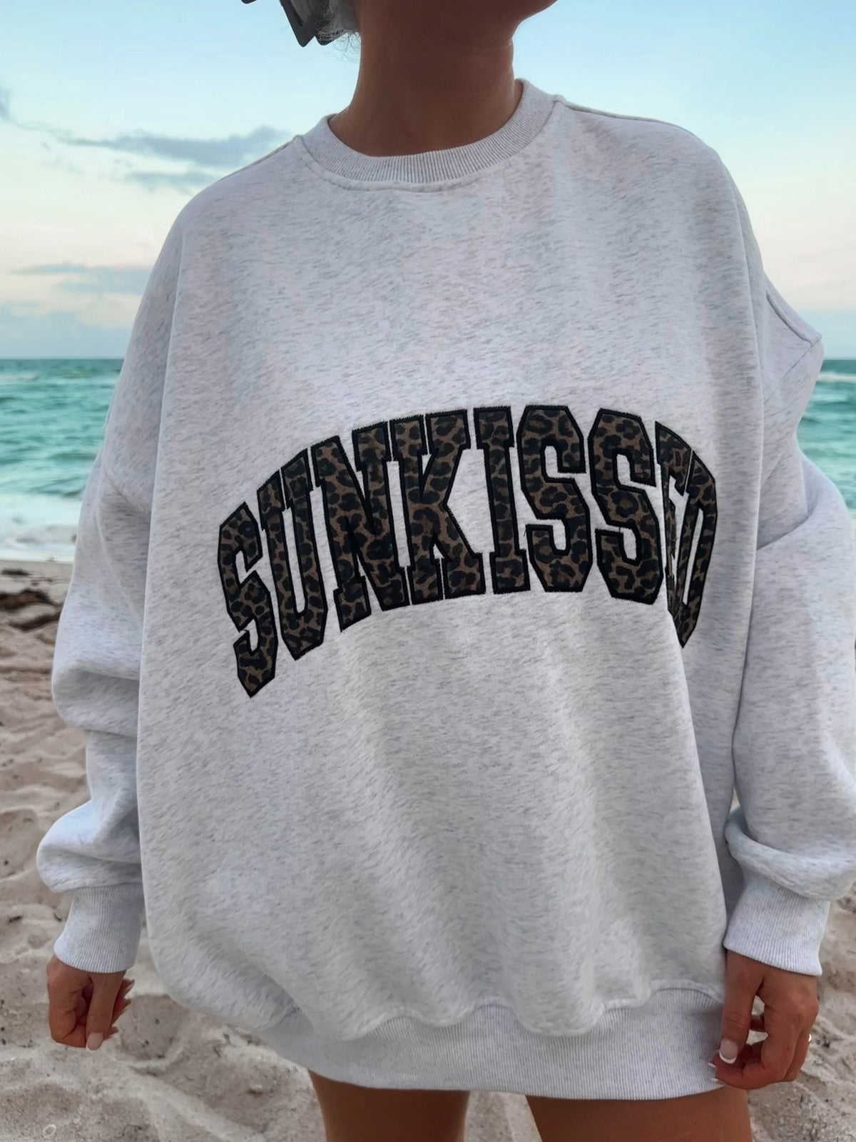 Sunkissed Leopard Embroidered Crewneck