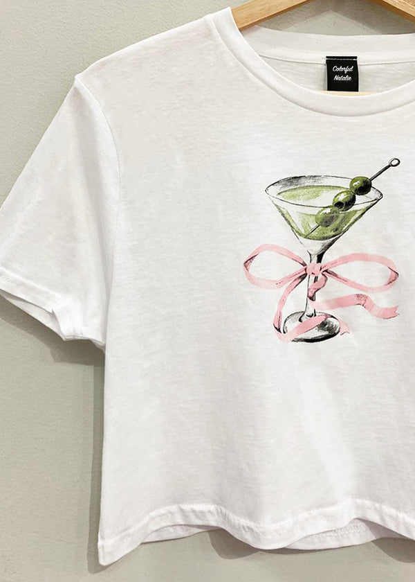 Pink Bow Martini Baby Tee