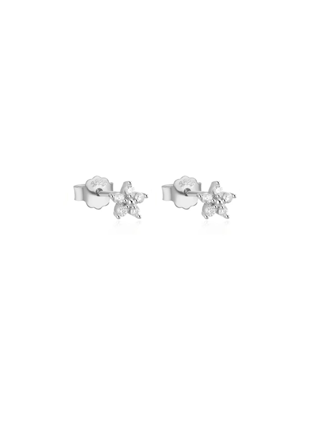 Sterling Silver CZ Star Studs