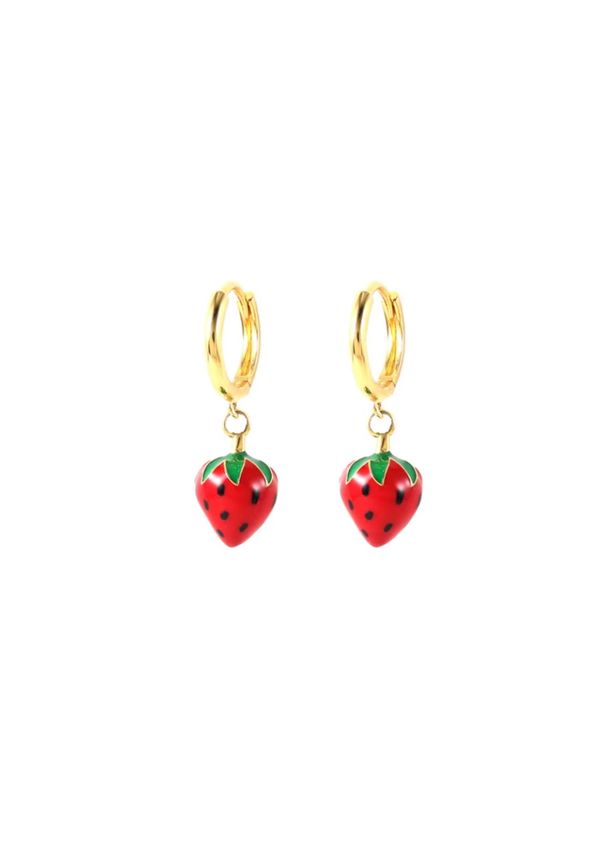 18k Gold Strawberry Huggies