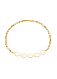 Pearl Row Gold Beaded Bracelet