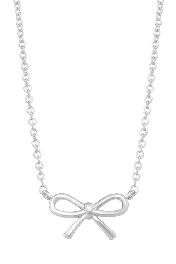 Silver Mini Bow Necklace