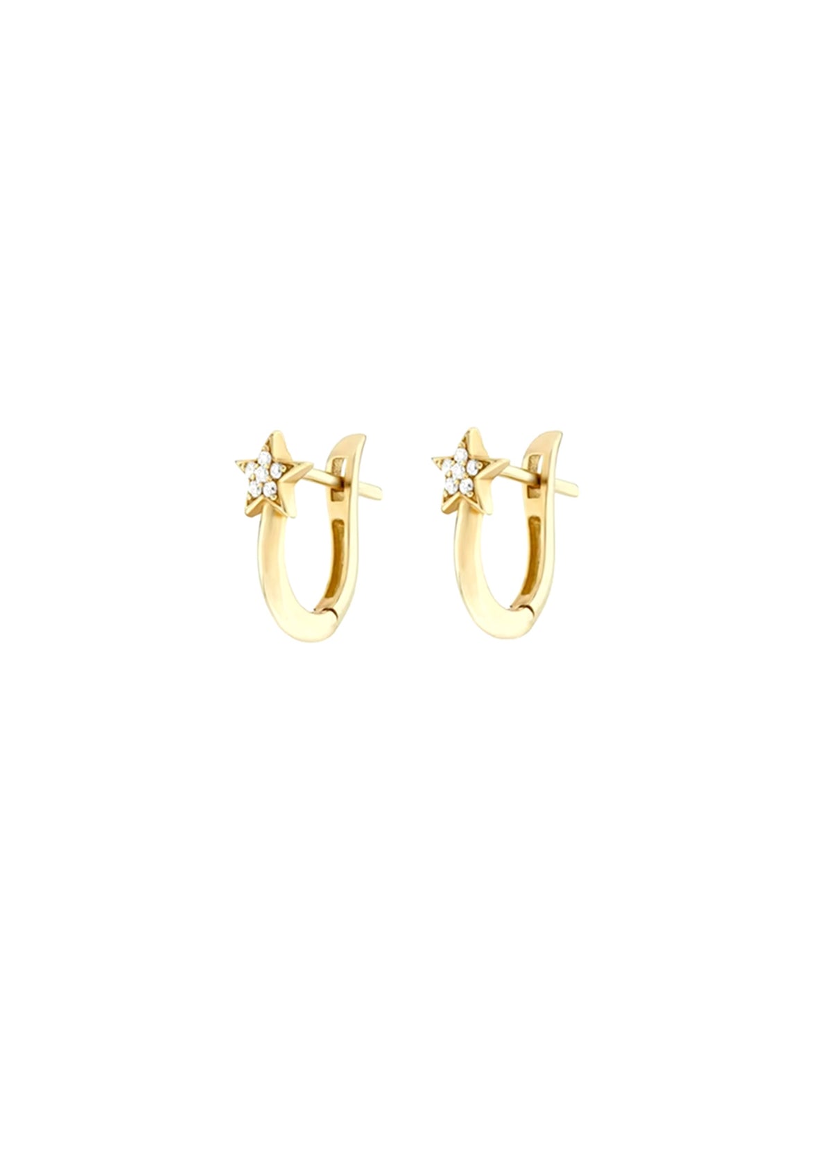 18k Gold Star Clasp Earrings