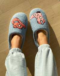 Blue Western Cowgirl Slippers