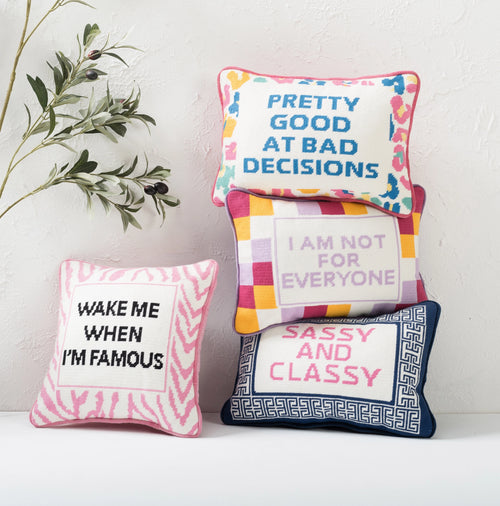 Bad Decisions Needlepoint Pillow