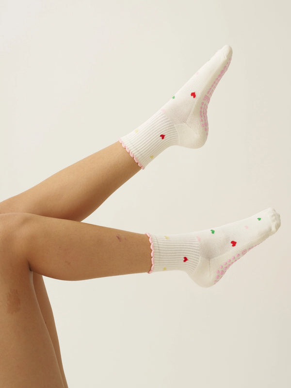 Mini Heart Colorful Grip Socks