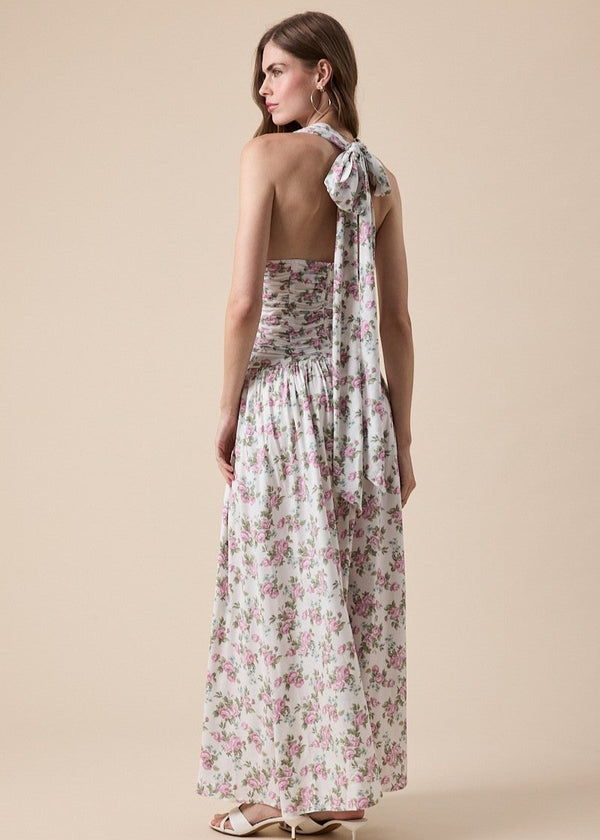 Sparks Fly Floral Tie Maxi Dress