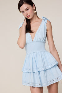 Constance Blue Tie Strap Mini Dress