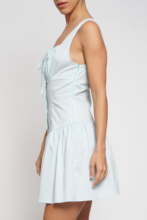 Charli Blue Poplin Mini Dress