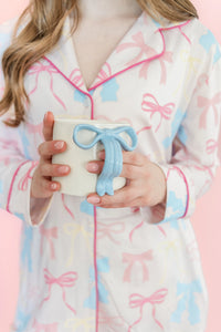 Blue Bow Ceramic Mug