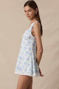 Julia Blue Floral Mini Dress