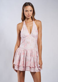 Zandra Pink Lace Mini Dress