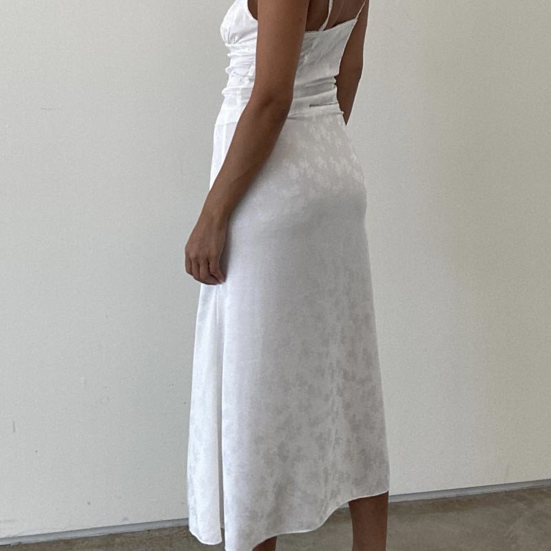 Lupita White Satin Skirt