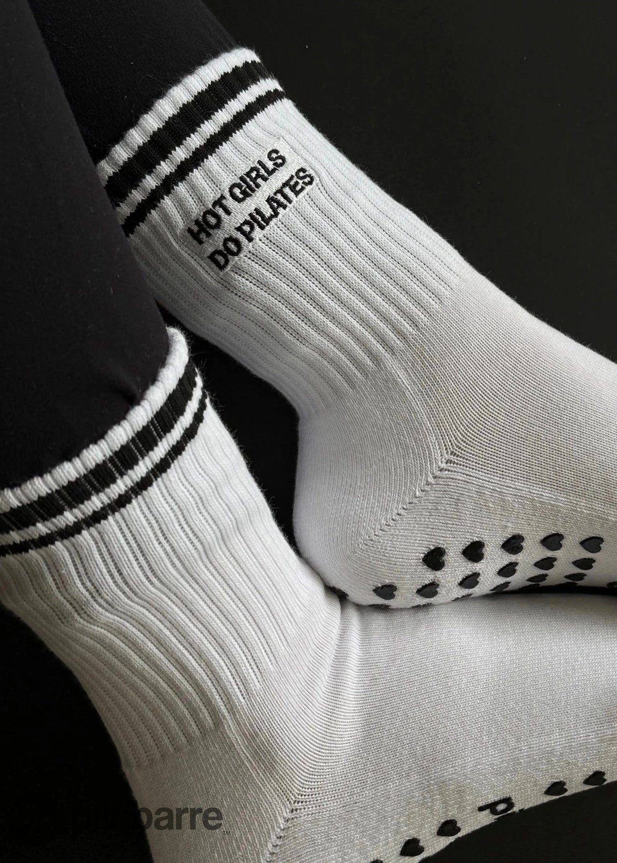 Hot Girls Do Pilates Black Grip Socks