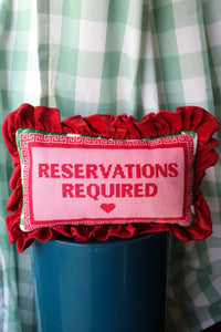 Reservations Required Needlepoint Pillow