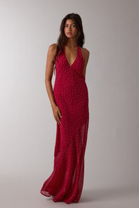 Mina Red Polka Dot Maxi Dress