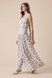 Sparks Fly Floral Tie Maxi Dress