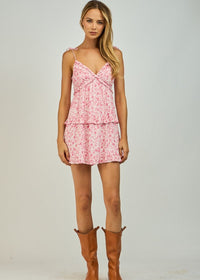 Selma Pink Tiered Mini Dress