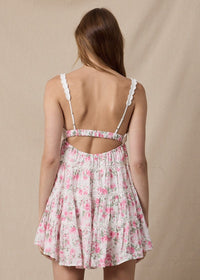 Sabrina Pink Vines Crochet Mini Dress