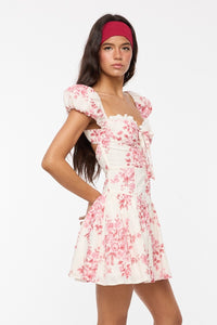 Helly Wine Floral Mini Dress
