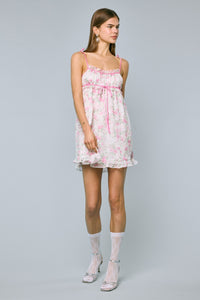 Agatha Pink Floral Mini Dress
