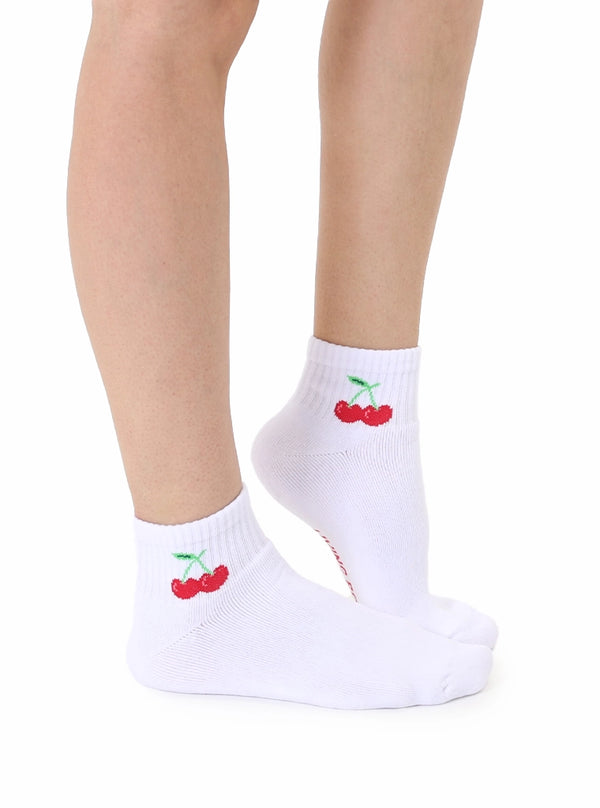 Cherry Red Ankle Socks
