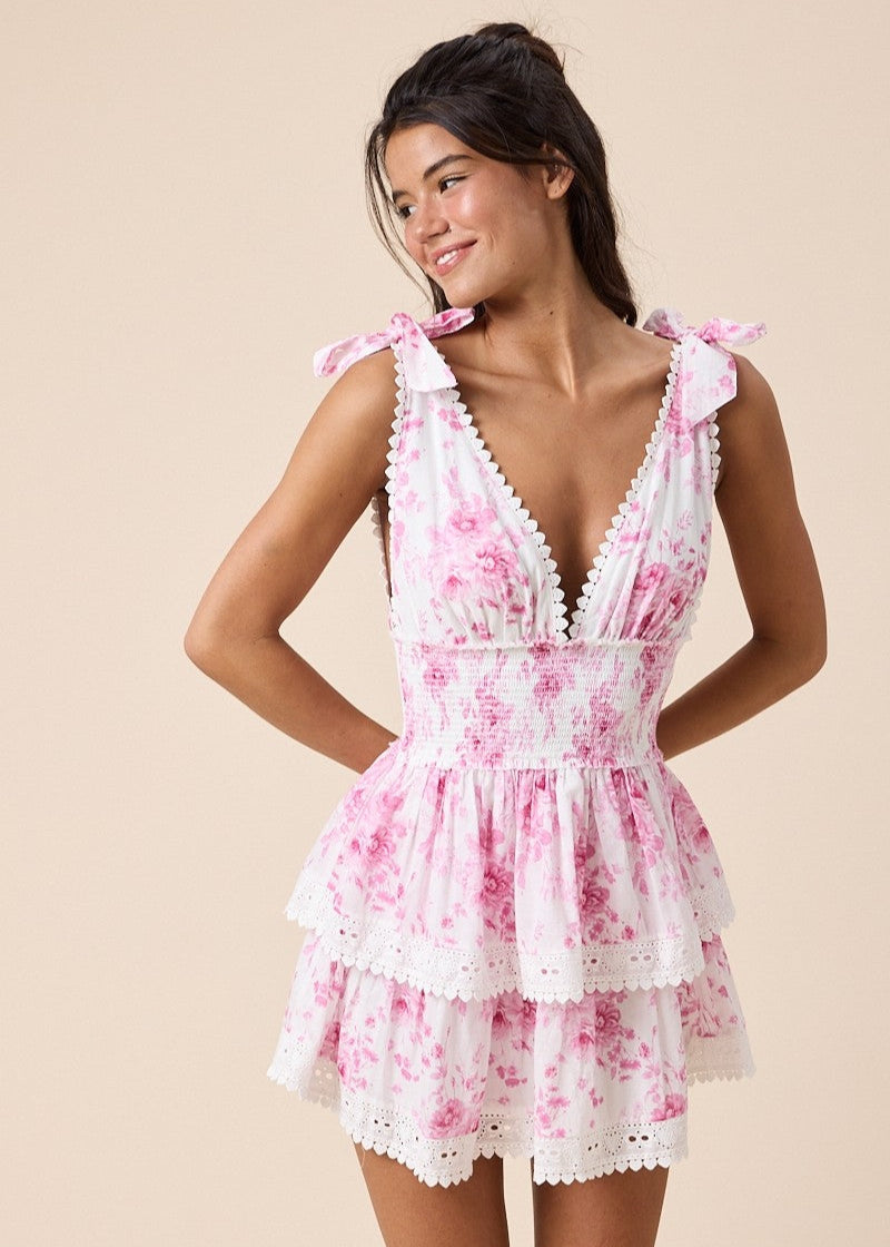 Constance Pink Lace Mini Dress