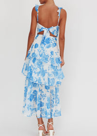 Blue Season Floral Tiered Maxi Dress