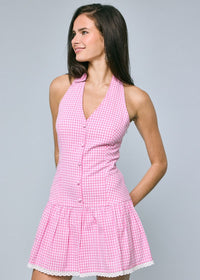 Isla Pink Gingham Mini Dress